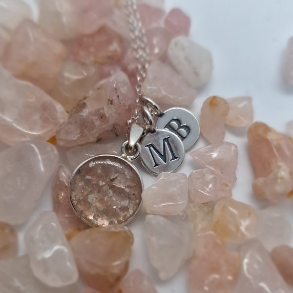 Round Pendant with Rose Quartz